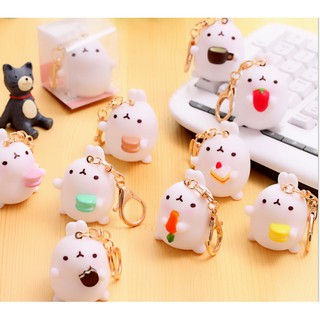 Móc Khóa cute Silicone Thỏ Mochi - Khóa Vàng
