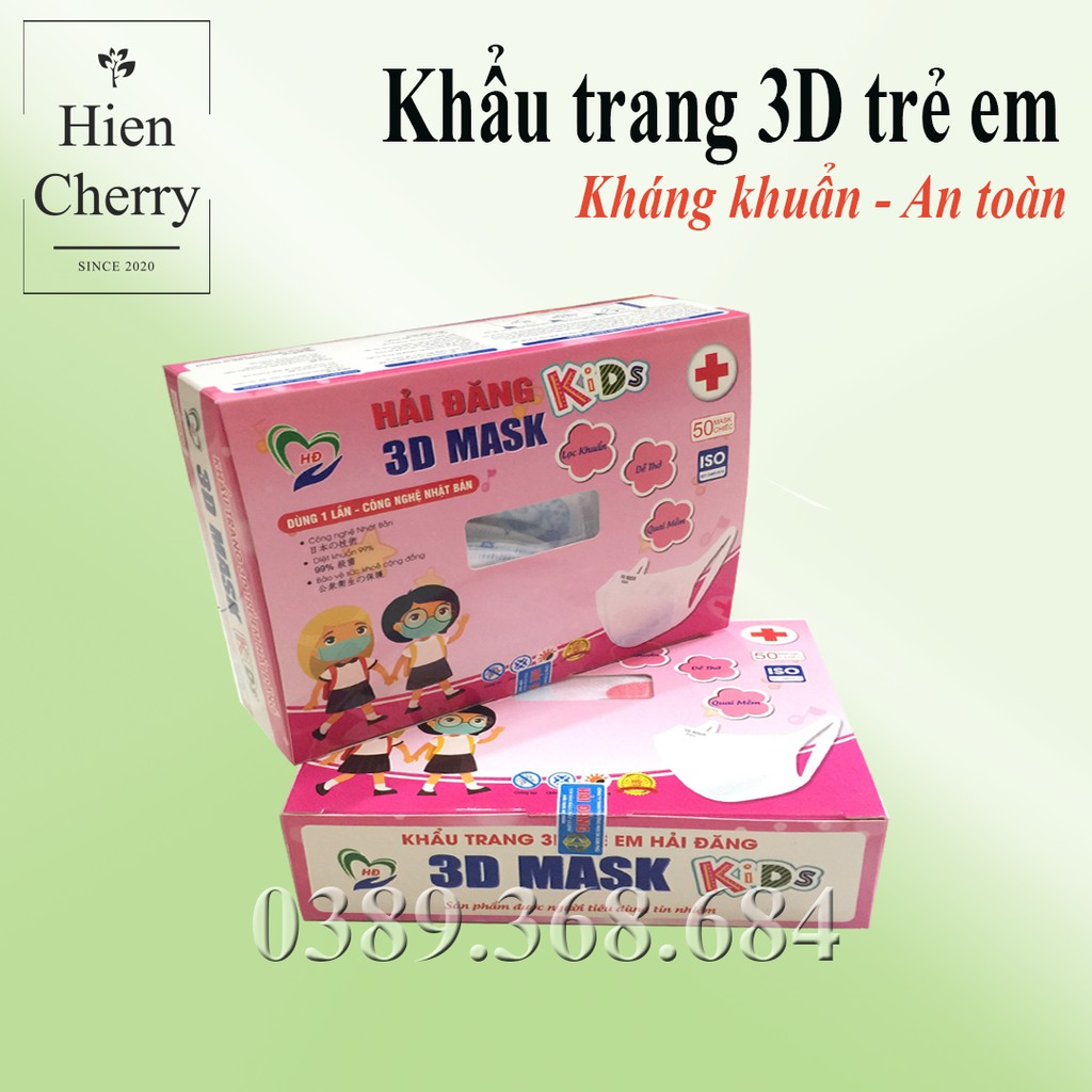 [SẴN NHIỀU LOẠI] Khẩu trang 3d trẻ em - Hộp 50 chiếc - Hàng chuẩn công ty, khẩu trang 3d cho bé từ 1 tuổi.