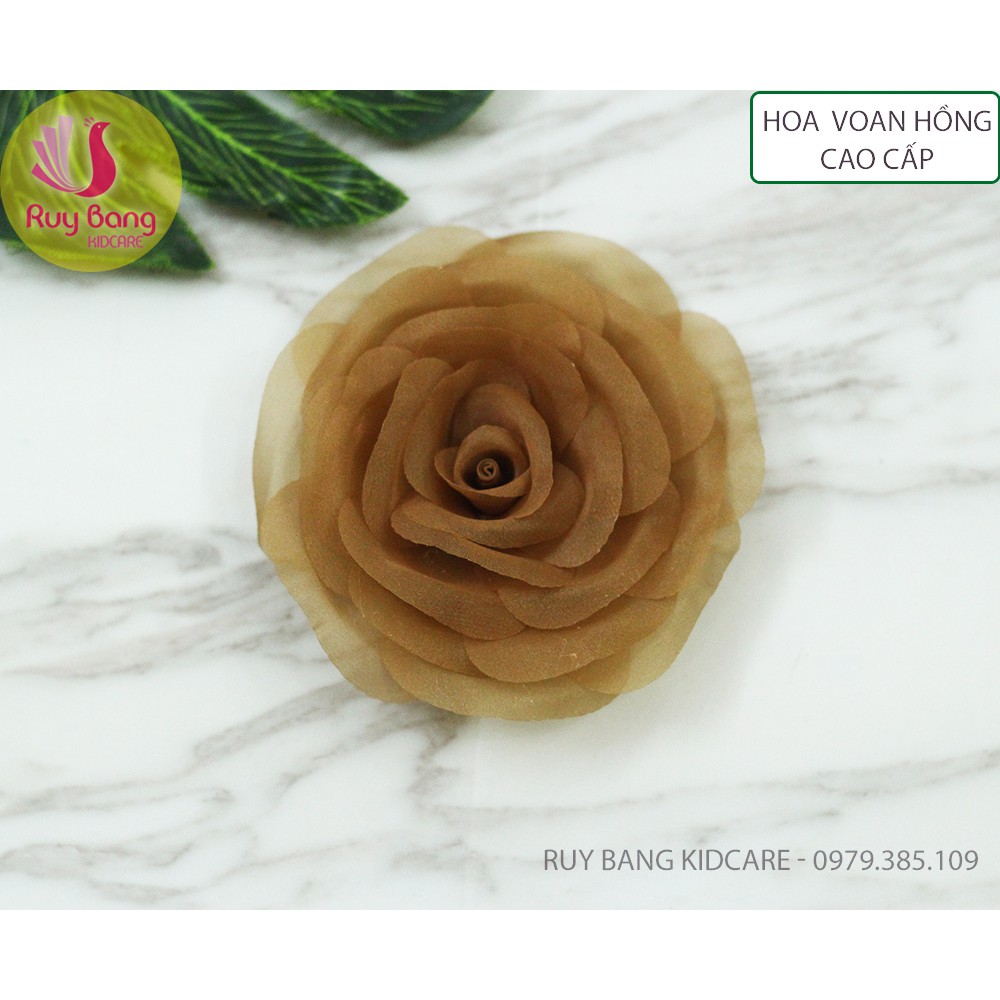 Hoa voan thiết kế cao câp dùng làm hoa cài áo