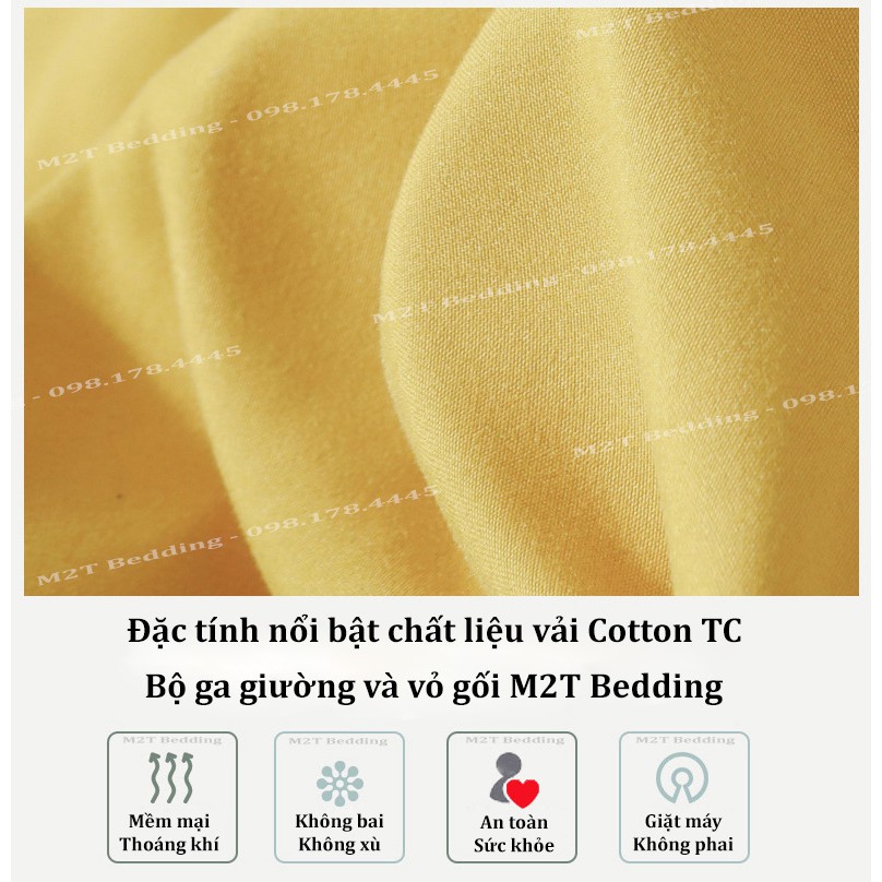 Bộ ga giường và vỏ gối Cotton Tici M2T Bedding ga gối Cotton Hàn Quốc đủ size drap nệm