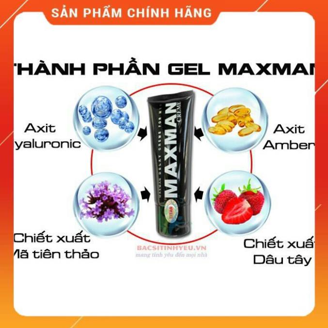 [Hàng USA] Gel Tăng Kích Thước Dương Vật MAXMAN - Chống xuất tinh sớm - Luôn Đưa Nàng Về Đích