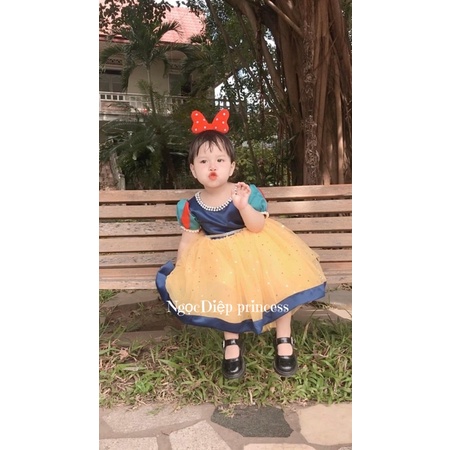 Đầm công chúa bé gái,váy công chúa bạch tuyết cực xinh xắn và đáng yêu cho bé gái tặng kèm bờm ngọc (D032)