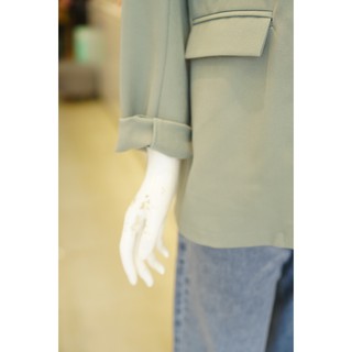 Áo Blazer Trơn Dáng Dài 072 Xanh