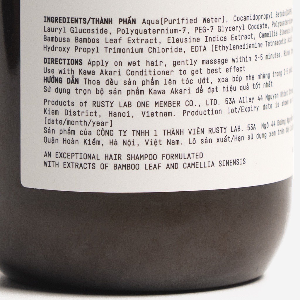Dầu Gội Xả Dưỡng Tóc KAWA AKARI Organic - Rusty Lab