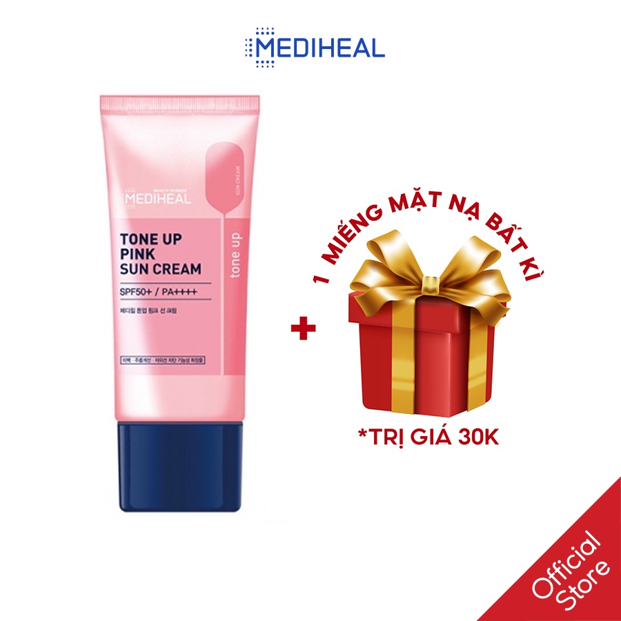 [Nhập mã COSMH22 giảm 8%]Kem Chống Nắng Trắng Da Mediheal Tone-Up Pink Sun Cream SPF50+/ PA++++ 45ml