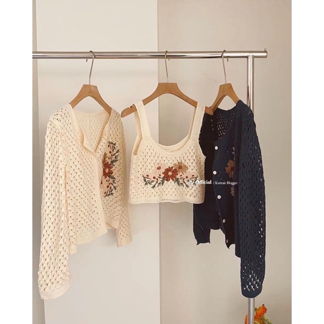 Set len vintage hoa thêu nổi - Dreamynt