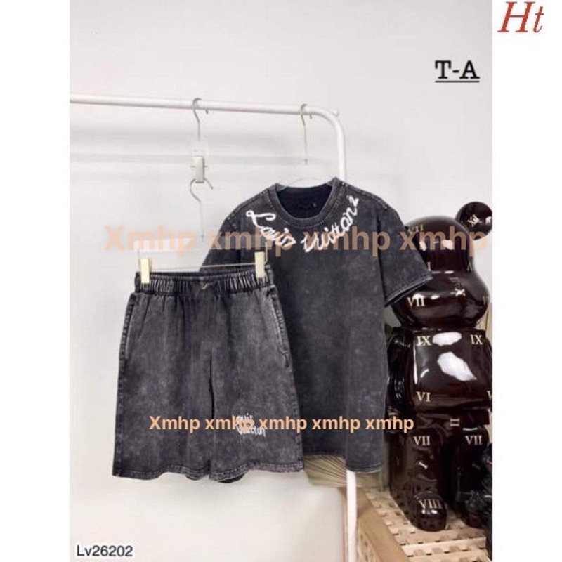 Bộ loang VL chữ nghiêng vòng cổ H2B977