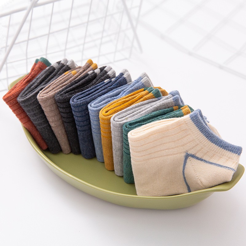 Tất nam thấp cổ vải cotton thoáng khí thấm hút mồ hôi tốt - màu sắc ngẫu nhiên TN01