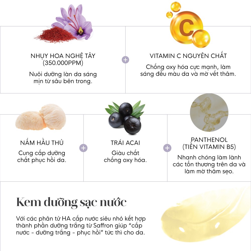 (HÀNG CÓ SẴN) Bộ 5 Sản Phẩm Dưỡng Trắng và Phục Hồi Da GILAA SAFFRON TONE UP REPAIR | BigBuy360 - bigbuy360.vn