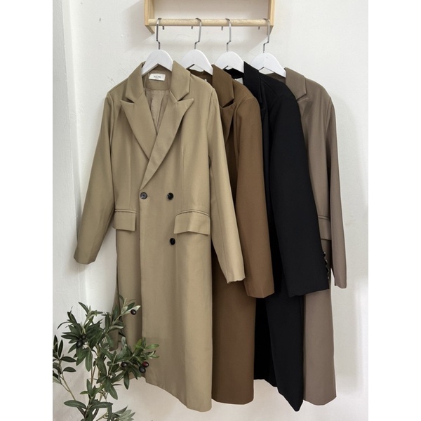 Áo khoác vest blazer dáng dài hai lớp basic cực xinh