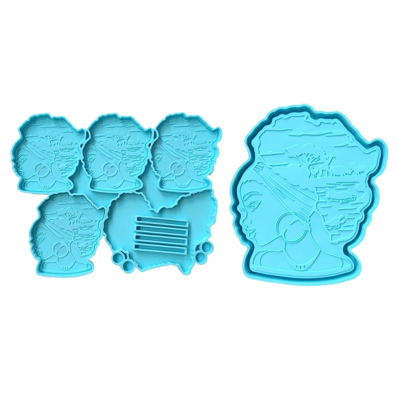 Khuôn Silicone Hình Nữ Thần Châu Phi Dùng Làm Khay Cuộn Trái Cây