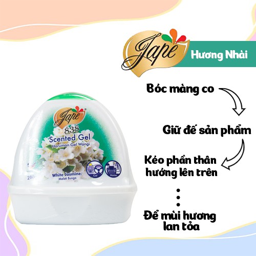 Sáp Thơm Khử Mùi Jape 838 Thơm Lâu Mùi Nhẹ Nhàng Tự Nhiên - Hương Hoa Nhài - 210g