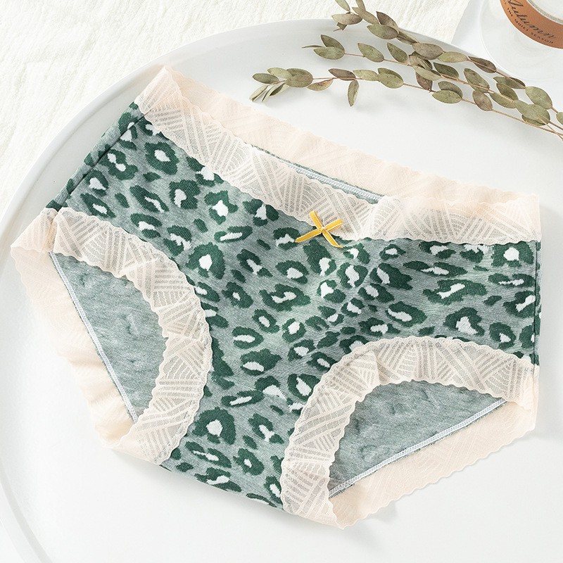Quần lót nữ họa tiết da báo Chunxuu phối ren nhiều màu QC08