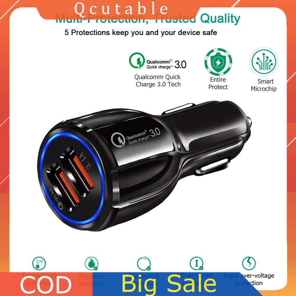Tẩu Sạc Nhanh Qc 3.0 Usb 3.1a Trên Xe Hơi Cho Huawei Xiaomi