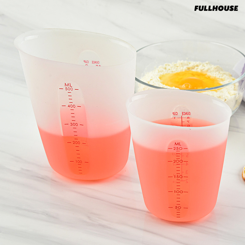 HOUSE ❤❤ Juice Cup Non-slip Smooth Tool for Baking Edge Easy to Clean Silicone Measuring Cup