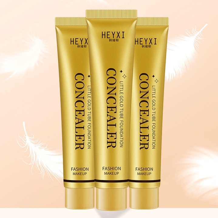 [Hàng mới về] Kem che khuyết điểm Heyxi chống thấm nước che phủ quầng thâm mụn thiết kế tuýp màu vàng nhỏ gọn