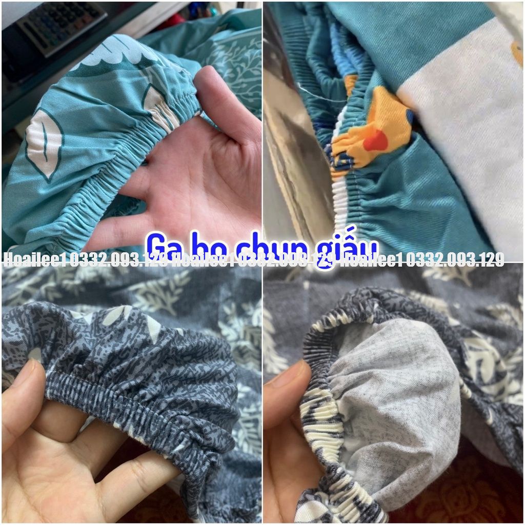 Ga giường cotton 100%, Bộ ga gối cotton dày mát chun đủ size nệm 1m6 1m8 2m2