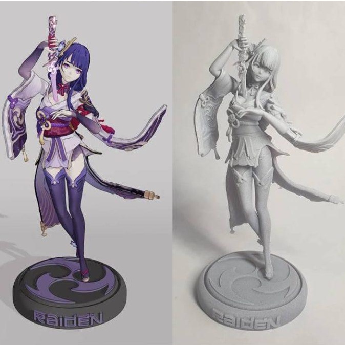 Mô Hình Raiden Shogun Ei  Genshin Impact Bằng Chất Liệu Nhựa Resin - Cao 16cm