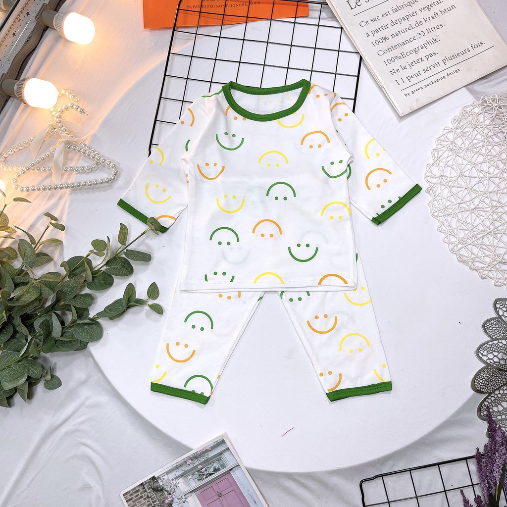 [ DEAL HOT] Bộ lửng tay cho bé gái chất liệu cotton co dãn 4 chiều, mềm mại thoáng mát họa tiết đáng yêu cho bé 8-18kg