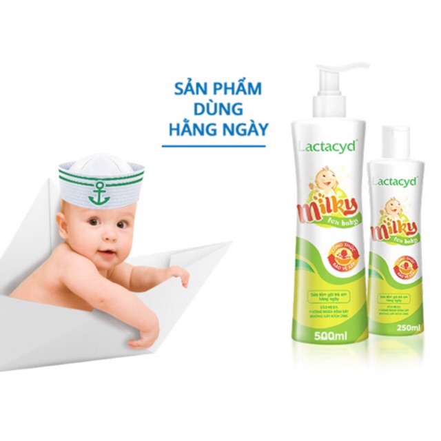 [CHÍNH HÃNG] Sữa tắm lactacyd milky - Sữa tắm gội 2 trong 1 giúp da tóc bé luôn mềm mại và khỏe mạnh