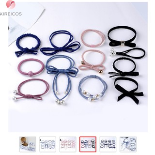 Set 12 dây cột tóc buộc tóc hoa rơi hàn quốc nhiều màu
