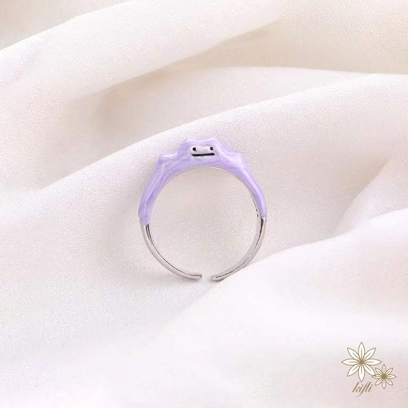 【Kifli】Nhẫn hình quái vật mặt cười màu tím đáng yêu thời trang 2022（quà tặng ngày thiếu nhi）