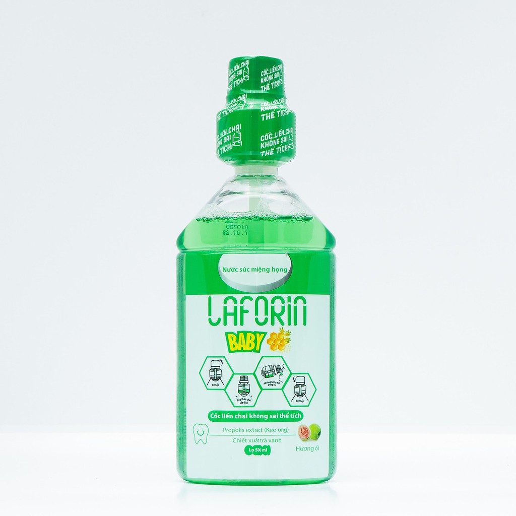 Nước súc miệng sát khuẩn Laforin baby chai 500ml an toàn cho trẻ nhỏ