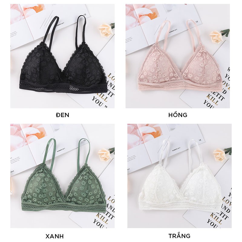 Áo bra ren hoa cúc cao cấp nâng ngực không gọng freesize 40-60kg LAVENUSA AL26