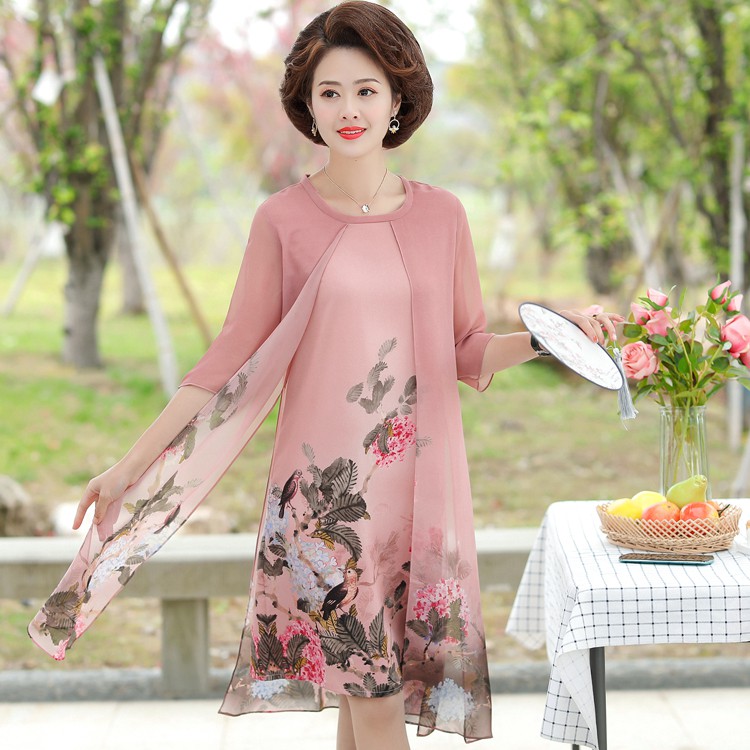 #IF305 VÁY LỤA TAY LỬNG CHO NGƯỜI TRUNG NIÊN, VÁY ĐI CHƠI ĐI TIỆC SANG TRỌNG QUÝ PHÁI, SALE SẬP SÀN SIÊU RẺ HOT NHẤT 202 | BigBuy360 - bigbuy360.vn