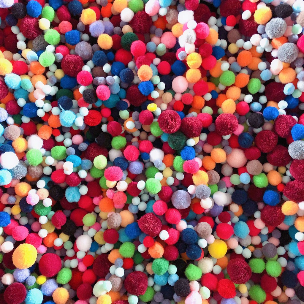 10/20 hạt pompom lộn xộn ngẫu nhiên màu &amp; size