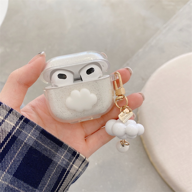 Vỏ Bảo Vệ Hộp Sạc Tai Nghe AirPods Pro 1 2 3 Bằng TPU Hình Đám Mây Dễ Thương