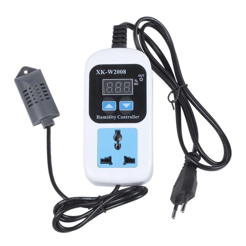 XK-W2008 0% -99% RH Bộ điều khiển độ ẩm kỹ thuật số Hygrostat Công tắc điều khiển độ ẩm Độ ẩm Ổ cắm EU