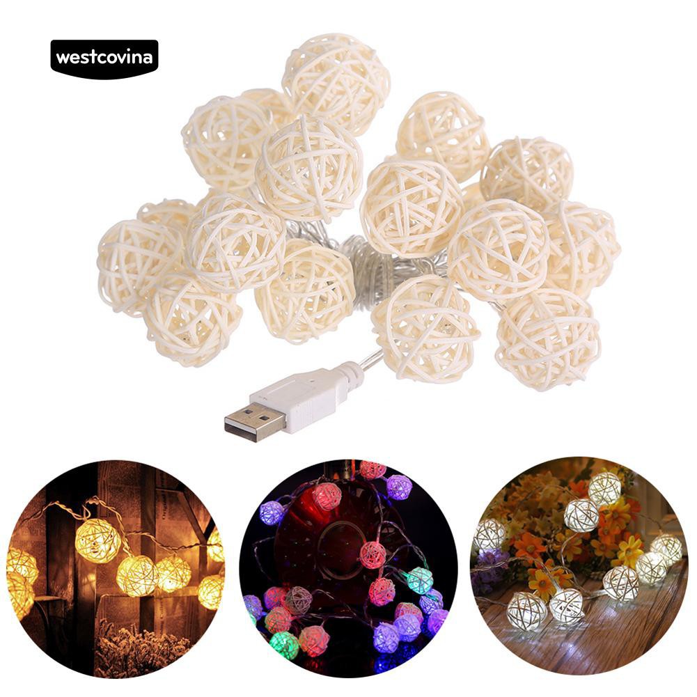 Dây đèn LED trtr 20 bóng mây dài 2.2 mét đầu cáp USB