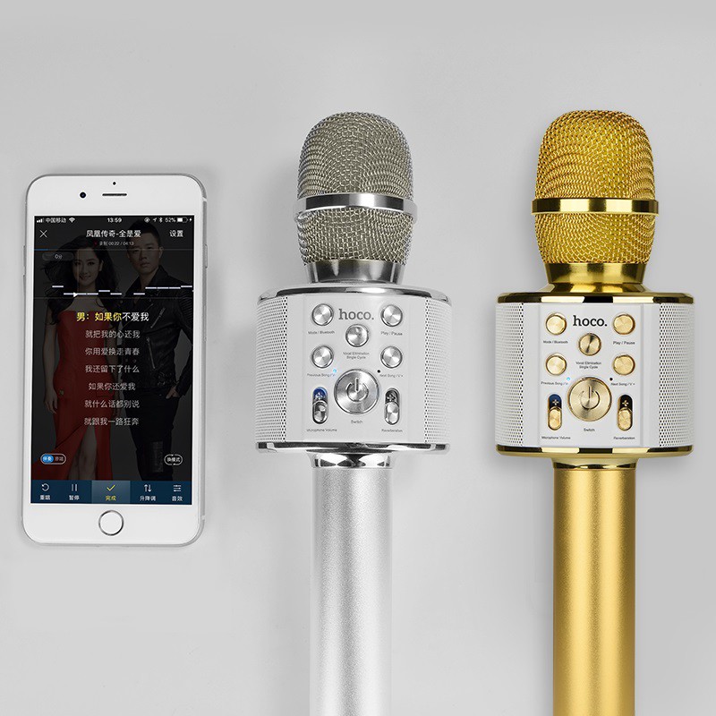 [Mã ELHACE giảm 4% đơn 300K] Mic hát Karaoke tích hợp Loa Bluetooth Hoco BK3