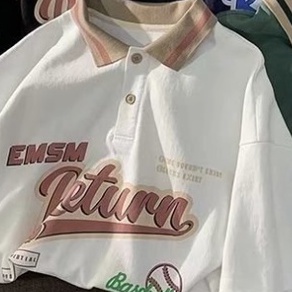 Áo sơ mi nam polo đơn giản thời trang Hàn Quốc xu hướng bông lỏng nửa tay áo sơ mi thun nam cổ bẻ