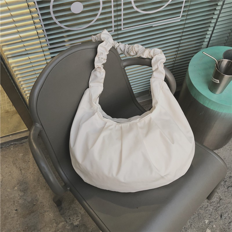 Túi Đeo Vai Bằng Nylon Canvas Cỡ Lớn Thiết Kế Xếp Ly Dành Cho Nữ IELGY