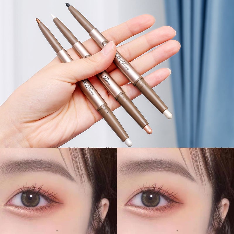 [Hàng mới về] Bút trang điểm bắt sáng dạng thỏi hai đầu ánh nhũ kim tuyến xinh xắn chống nước