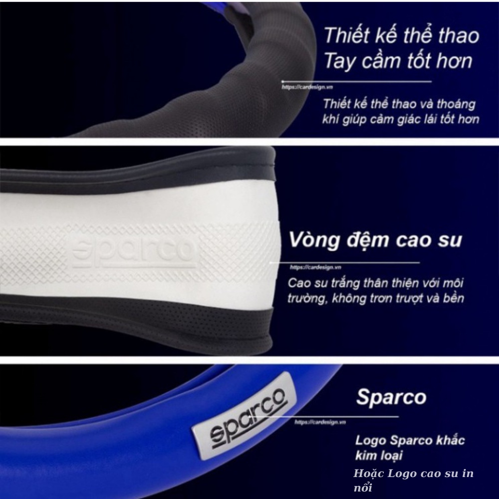 Bọc vô lăng ô tô, ốp vô lăng sparco chính hãng italia cao cấp đủ mẫu và màu sắc size 38cm dành cho xe từ 4 đến 16 chỗ