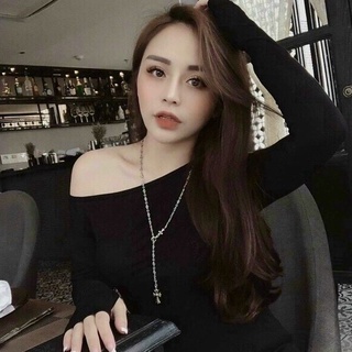 Áo thun lệch vai dài tay siêu sexy sang chảnh dễ mặc