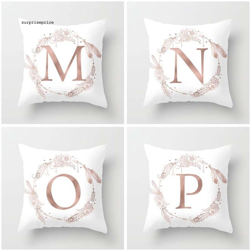 Bao bọc gối trang trí in hình hoa &amp; chữ cái
