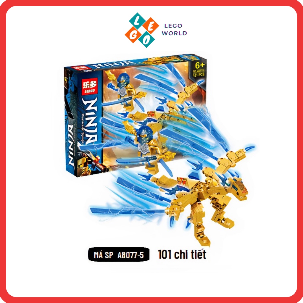 Lego Ninjago mô hình đồ chơi lắp ghép thông minh Ninja Dragon Gold A8077