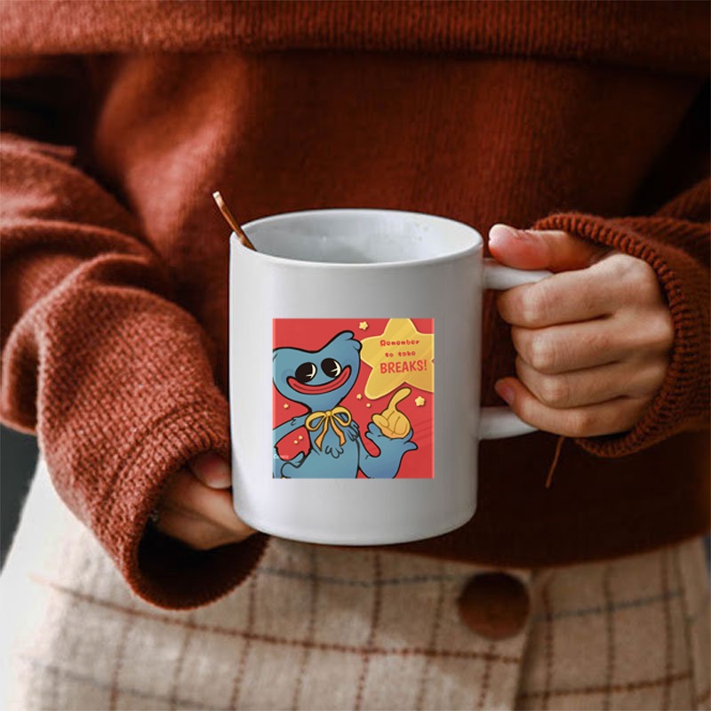 Cốc sứ trắng game POPPY PLAYTIME in hình anime chibi tiện lợi thời trang quà tặng