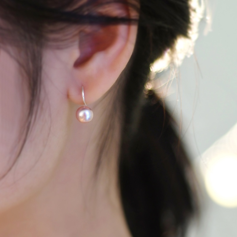 Khuyên Tai Bạc 925 Đính Ngọc Trai Nước Ngọt Thời Trang Cho Nữ