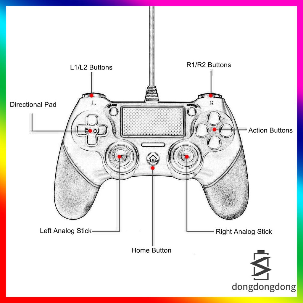 Tay Cầm Chơi Game Có Dây Cho Dualshock4 Ps4 Sony Playstation 4