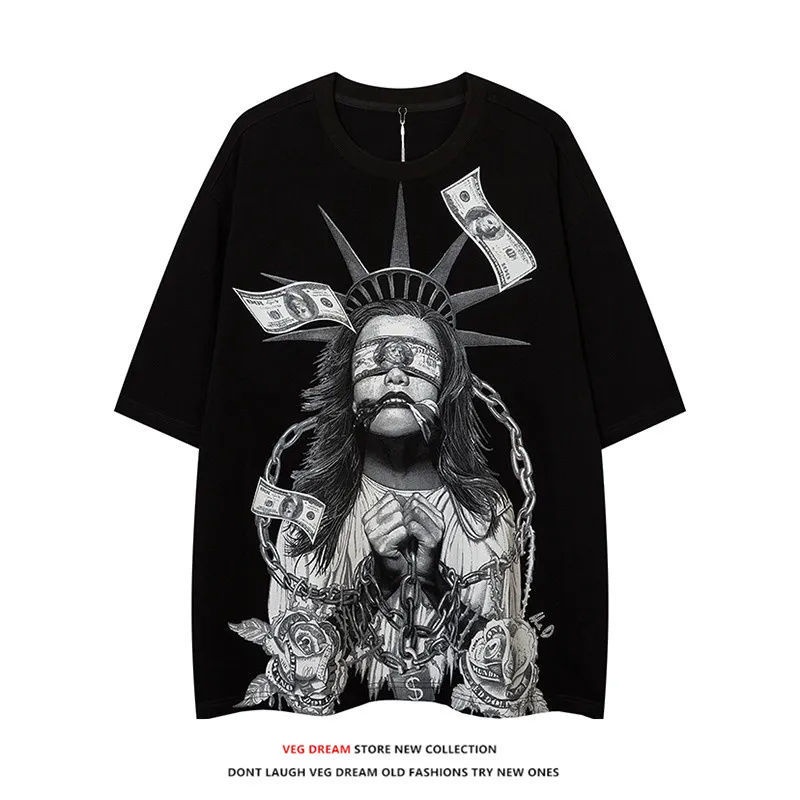 Áo Thun Ngắn Tay In Hình Bưởi Phong Cách Hip Hop Mỹ 2022 Cá Tính