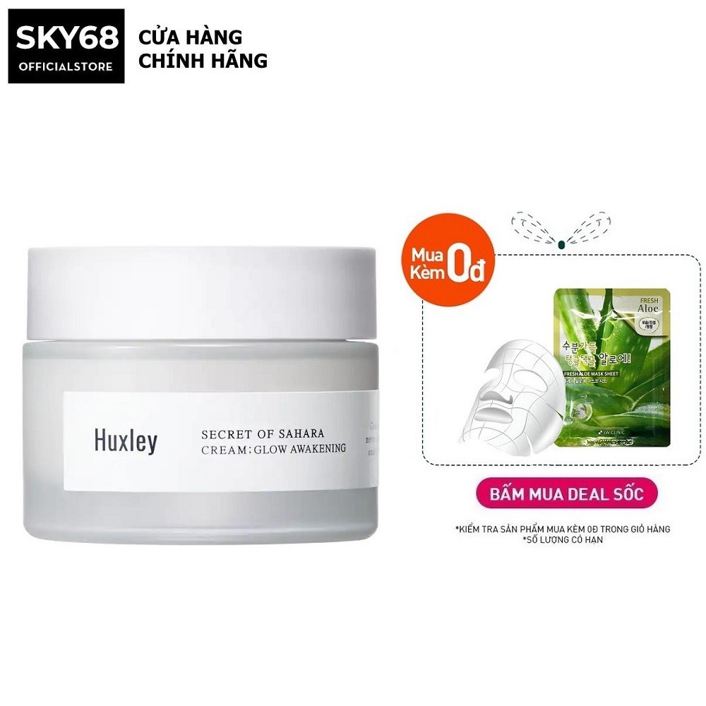 Kem Dưỡng Trắng Da, Giúp Da Căng Bóng Rạng Rỡ Chiết Xuất Từ Xương Rồng Huxley Secret Of Sahara Cream Glow Awakening 50ml