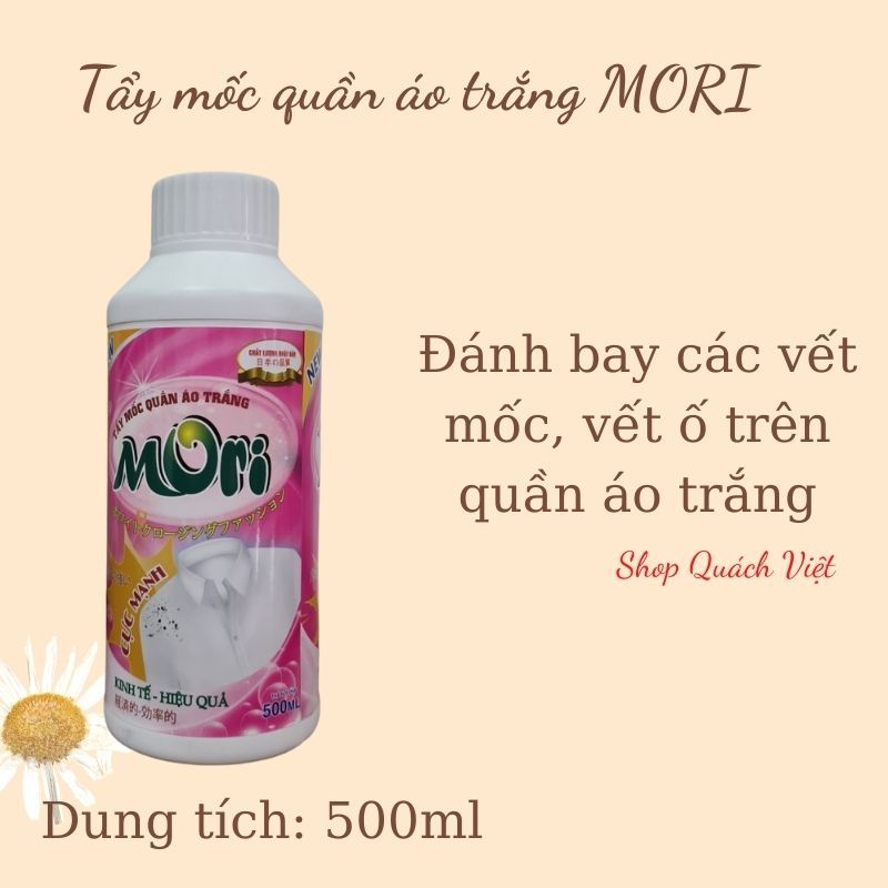 Tẩy đa năng MORI - Đánh bay các vết bẩn trên quần áo như lem màu, mỡ âm, vết thức ăn, 500ml