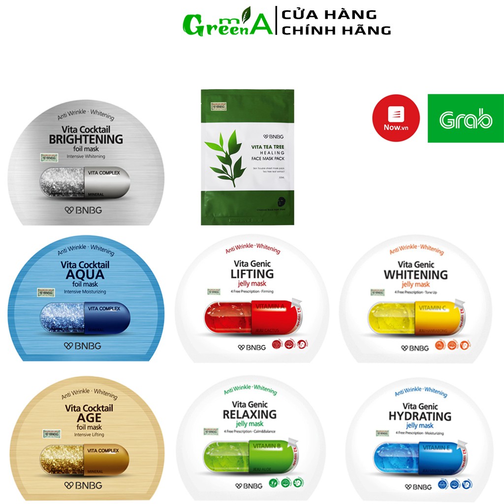 Mặt Nạ BNBG Hàn Quốc (miếng lẻ) Dưỡng Trắng Cấp Ẩm Thư Giãn Vita Genic Whitening Jelly Mask 30ml | BigBuy360 - bigbuy360.vn