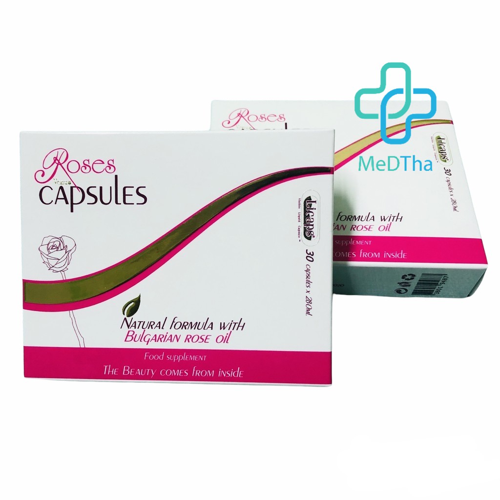 VenusRoses Viên uống hoa hồng Bungari - Giúp da trắng hồng, ngăn lão hóa da, giảm căng thẳng, mệt mỏi [Chính hãng]