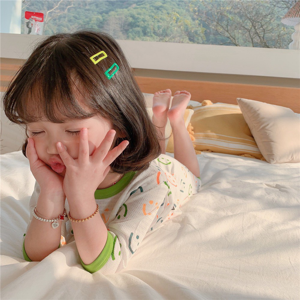 [ DEAL HOT] Bộ lửng tay cho bé gái chất liệu cotton co dãn 4 chiều, mềm mại thoáng mát họa tiết đáng yêu cho bé 8-18kg